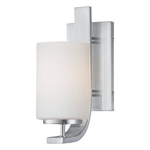 Atlas Pendenza Transitional 1-Light Wall Sconce – Elegant Fabric and Glass Shade for Stylish Interiors Brushed Nickel 4.5'' WL11403-NK