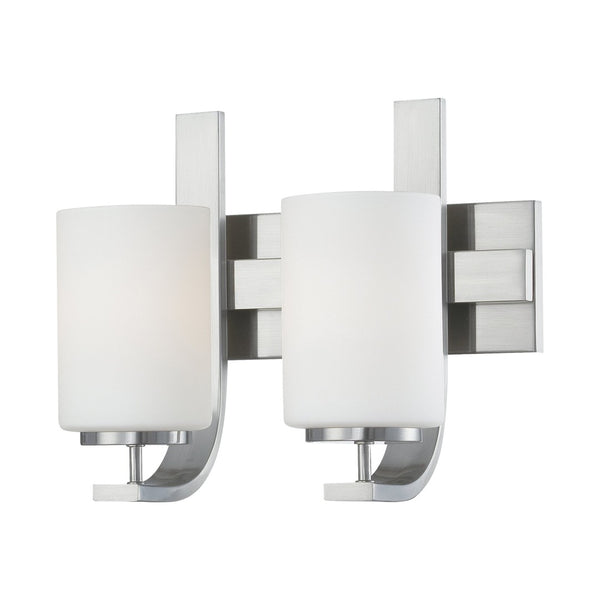 Atlas Pendenza Transitional 1-Light Wall Sconce – Elegant Fabric and Glass Shade for Stylish Interiors Brushed Nickel 13'' WL11404-NK