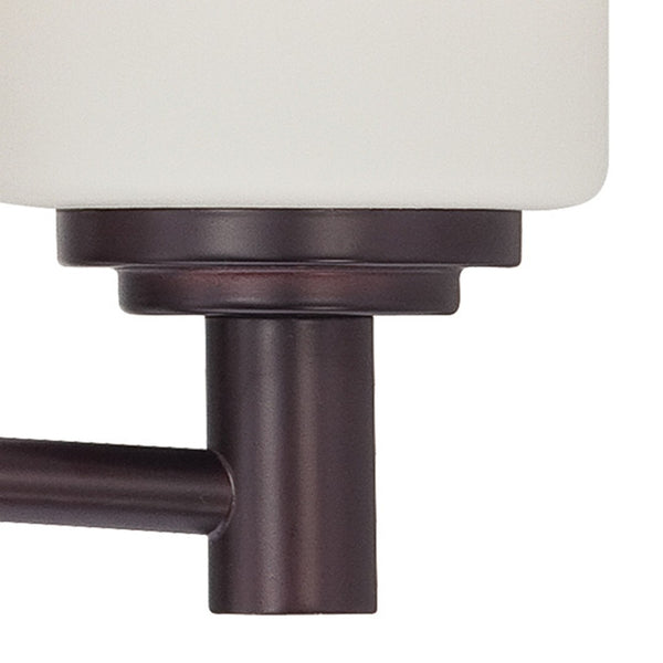Atlas Pittman Contemporary 2-Light Vanity Light with Frosted Glass for Warm Ambient Bathroom Illumination Sienna Bronze 19'' WL11409-BZ