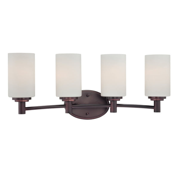 Atlas Pittman 2-Light Vanity Light Fixture - Modern Frosted Glass and Sleek Metal for Elegant Spaces Sienna Bronze WL11410-BZ