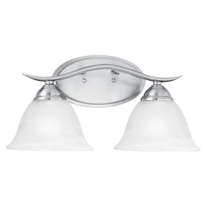 Atlas Prestige 2-Light Vanity Light Fixture - Elegant Tulip Glass Shades for Timeless Bathroom Style Brushed Nickel 17'' WL11412-NK