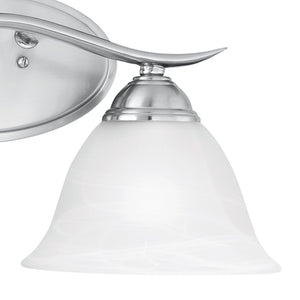 Atlas Prestige 2-Light Vanity Light Fixture - Elegant Tulip Glass Shades for Timeless Bathroom Style Brushed Nickel 17'' WL11412-NK