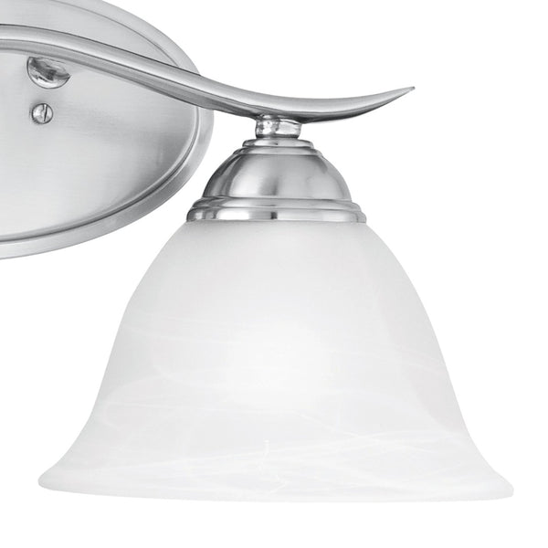 Atlas Prestige 2-Light Vanity Light Fixture - Elegant Tulip Glass Shades for Timeless Bathroom Style Brushed Nickel 17'' WL11412-NK