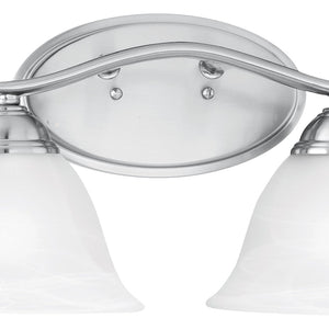 Atlas Prestige 2-Light Vanity Light Fixture - Elegant Tulip Glass Shades for Timeless Bathroom Style Brushed Nickel 17'' WL11412-NK