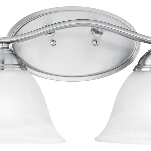 Atlas Prestige 2-Light Vanity Light Fixture - Elegant Tulip Glass Shades for Timeless Bathroom Style Brushed Nickel 17'' WL11412-NK