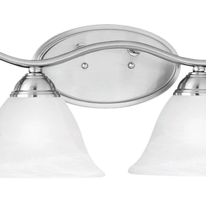 Atlas Prestige 2-Light Vanity Light Fixture - Elegant Tulip Glass Shades for Timeless Bathroom Style Brushed Nickel 36'' WL11414-NK