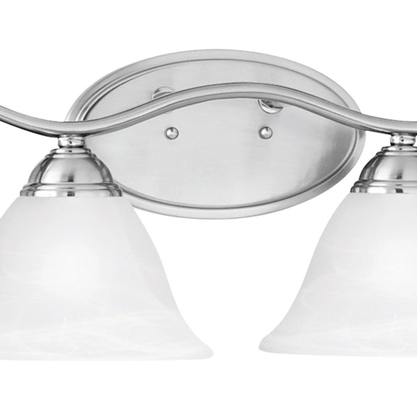 Atlas Prestige 2-Light Vanity Light Fixture - Elegant Tulip Glass Shades for Timeless Bathroom Style Brushed Nickel 36'' WL11414-NK