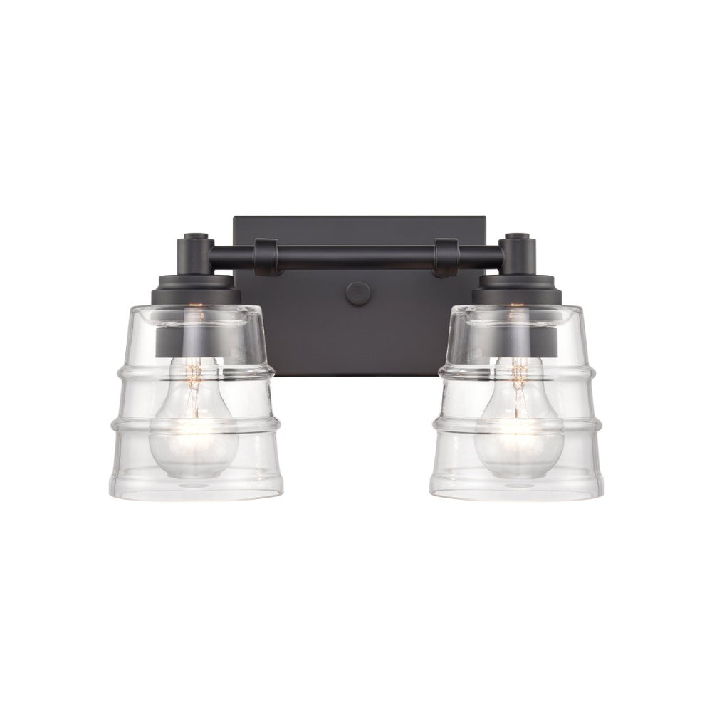 Atlas Pulsate 2-Light Vanity Light - Modern Minimalist Design for Chic Bathroom Illumination and Style Matte Black 13'' WL11416-BK