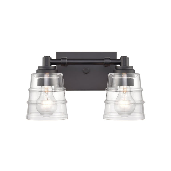Atlas Pulsate 2-Light Vanity Light - Modern Minimalist Design for Chic Bathroom Illumination and Style Matte Black 13'' WL11416-BK