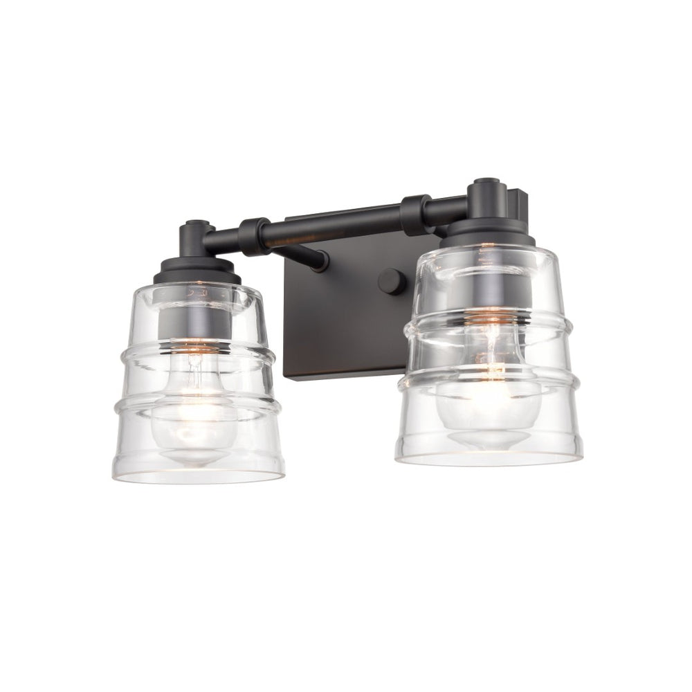 Atlas Pulsate 2-Light Vanity Light - Modern Minimalist Design for Chic Bathroom Illumination and Style Matte Black 13'' WL11416-BK