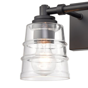 Atlas Pulsate 2-Light Vanity Light - Modern Minimalist Design for Chic Bathroom Illumination and Style Matte Black 13'' WL11416-BK