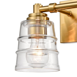 Atlas Pulsate 2-Light Vanity Light - Modern Minimalist Design for Chic Bathroom Illumination and Style Satin Brass 13'' WL11416-BS