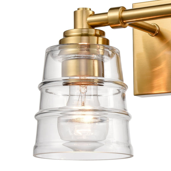 Atlas Pulsate 2-Light Vanity Light - Modern Minimalist Design for Chic Bathroom Illumination and Style Satin Brass 13'' WL11416-BS