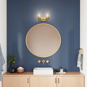 Atlas Pulsate 2-Light Vanity Light - Modern Minimalist Design for Chic Bathroom Illumination and Style Satin Brass 13'' WL11416-BS
