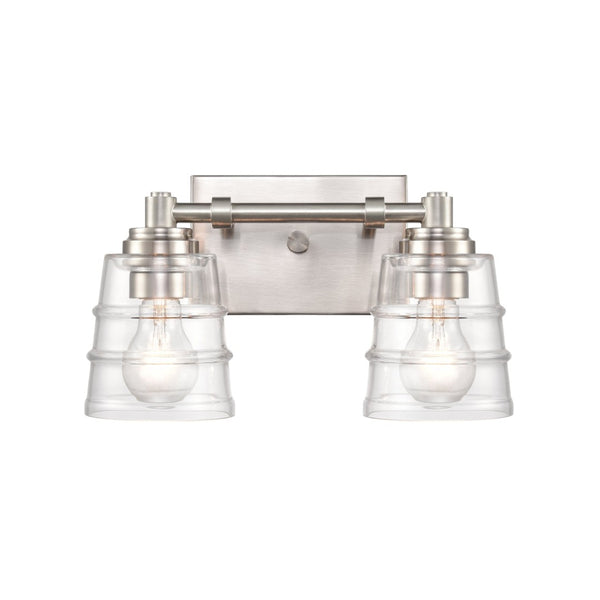 Atlas Pulsate 2-Light Vanity Light - Modern Minimalist Design for Chic Bathroom Illumination and Style Satin Nickel 13'' WL11416-NK