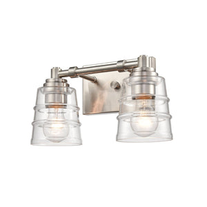 Atlas Pulsate 2-Light Vanity Light - Modern Minimalist Design for Chic Bathroom Illumination and Style Satin Nickel 13'' WL11416-NK