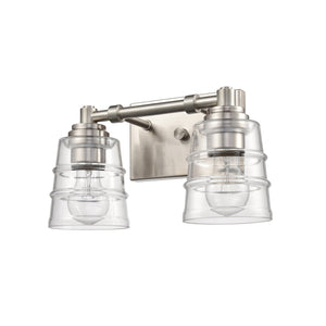 Atlas Pulsate 2-Light Vanity Light - Modern Minimalist Design for Chic Bathroom Illumination and Style Satin Nickel 13'' WL11416-NK