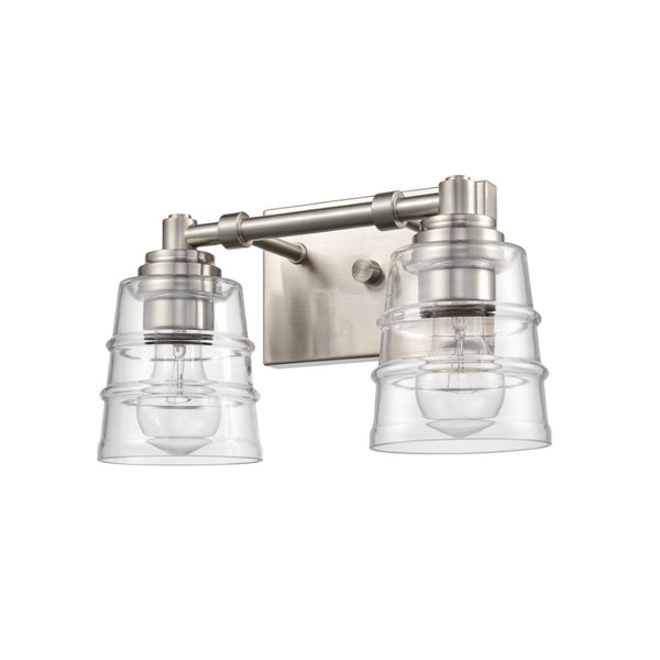 Atlas Pulsate 2-Light Vanity Light - Modern Minimalist Design for Chic Bathroom Illumination and Style Satin Nickel 13'' WL11416-NK