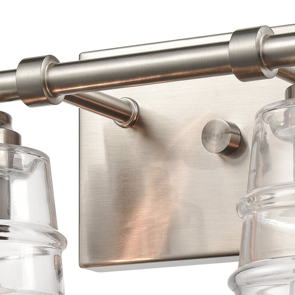 Atlas Pulsate 2-Light Vanity Light - Modern Minimalist Design for Chic Bathroom Illumination and Style Satin Nickel 13'' WL11416-NK