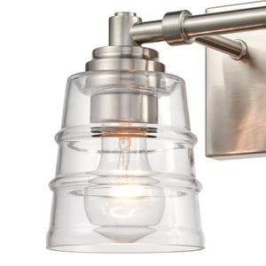 Atlas Pulsate 2-Light Vanity Light - Modern Minimalist Design for Chic Bathroom Illumination and Style Satin Nickel 13'' WL11416-NK