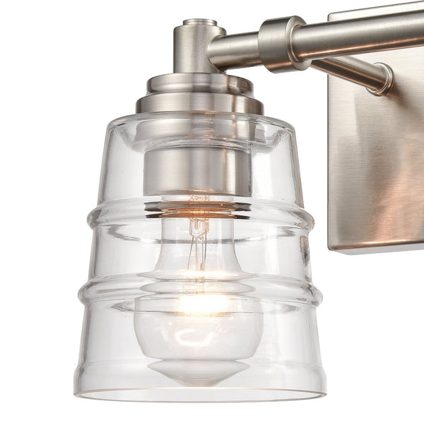 Atlas Pulsate 2-Light Vanity Light - Modern Minimalist Design for Chic Bathroom Illumination and Style Satin Nickel 13'' WL11416-NK