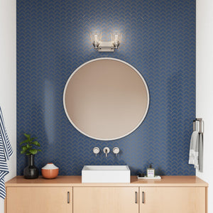 Atlas Pulsate 2-Light Vanity Light - Modern Minimalist Design for Chic Bathroom Illumination and Style Satin Nickel 13'' WL11416-NK