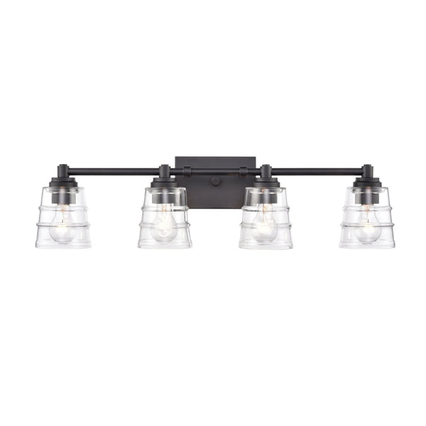 Atlas Pulsate 2-Light Vanity Light - Modern Minimalist Design for Chic Bathroom Illumination and Style Matte Black 30.25'' WL11417-BK