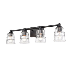 Atlas Pulsate 2-Light Vanity Light - Modern Minimalist Design for Chic Bathroom Illumination and Style Matte Black 30.25'' WL11417-BK