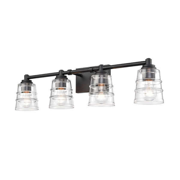 Atlas Pulsate 2-Light Vanity Light - Modern Minimalist Design for Chic Bathroom Illumination and Style Matte Black 30.25'' WL11417-BK