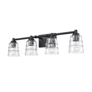 Atlas Pulsate 2-Light Vanity Light - Modern Minimalist Design for Chic Bathroom Illumination and Style Matte Black 30.25'' WL11417-BK