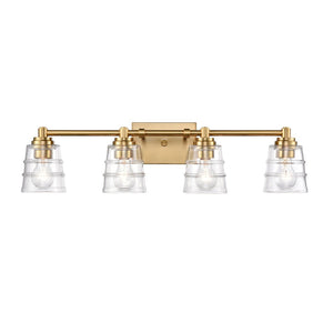Atlas Pulsate 2-Light Vanity Light - Modern Minimalist Design for Chic Bathroom Illumination and Style Satin Brass 30.25'' WL11417-BS