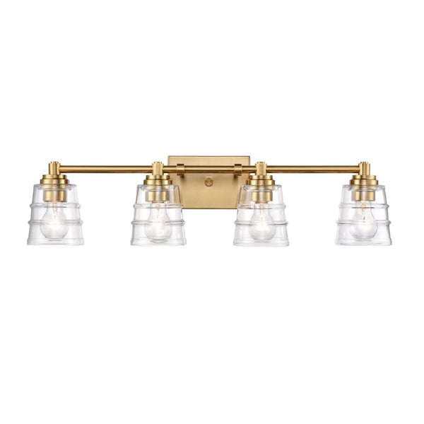 Atlas Pulsate 2-Light Vanity Light - Modern Minimalist Design for Chic Bathroom Illumination and Style Satin Brass 30.25'' WL11417-BS
