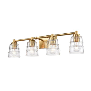 Atlas Pulsate 2-Light Vanity Light - Modern Minimalist Design for Chic Bathroom Illumination and Style Satin Brass 30.25'' WL11417-BS
