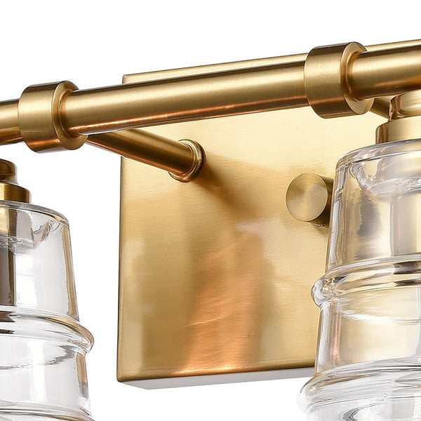 Atlas Pulsate 2-Light Vanity Light - Modern Minimalist Design for Chic Bathroom Illumination and Style Satin Brass 30.25'' WL11417-BS