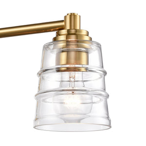 Atlas Pulsate 2-Light Vanity Light - Modern Minimalist Design for Chic Bathroom Illumination and Style Satin Brass 30.25'' WL11417-BS