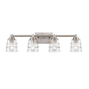 Atlas Pulsate 2-Light Vanity Light - Modern Minimalist Design for Chic Bathroom Illumination and Style Satin Nickel 30.25'' WL11417-NK