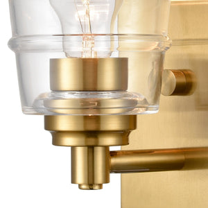 Atlas Pulsate 2-Light Vanity Light - Modern Minimalist Design for Chic Bathroom Illumination and Style Satin Brass 4.5'' WL11418-BS