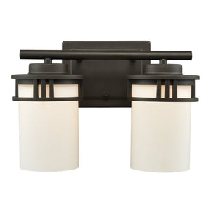 Atlas Ravendale 2-Light Vanity Light Fixture - Contemporary Design with Cylindrical Glass Shades, Ideal for Style Oil Rubbed Bronze 12'' WL11420-BZ