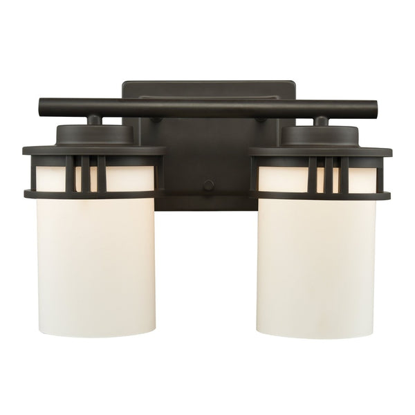 Atlas Ravendale 2-Light Vanity Light Fixture - Contemporary Design with Cylindrical Glass Shades, Ideal for Style Oil Rubbed Bronze 12'' WL11420-BZ