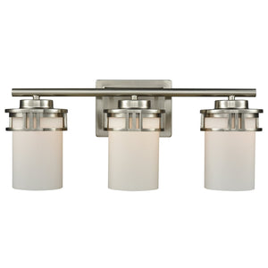 Atlas Ravendale 2-Light Vanity Light Fixture - Contemporary Design with Cylindrical Glass Shades, Ideal for Style Brushed Nickel 20'' WL11421-NK