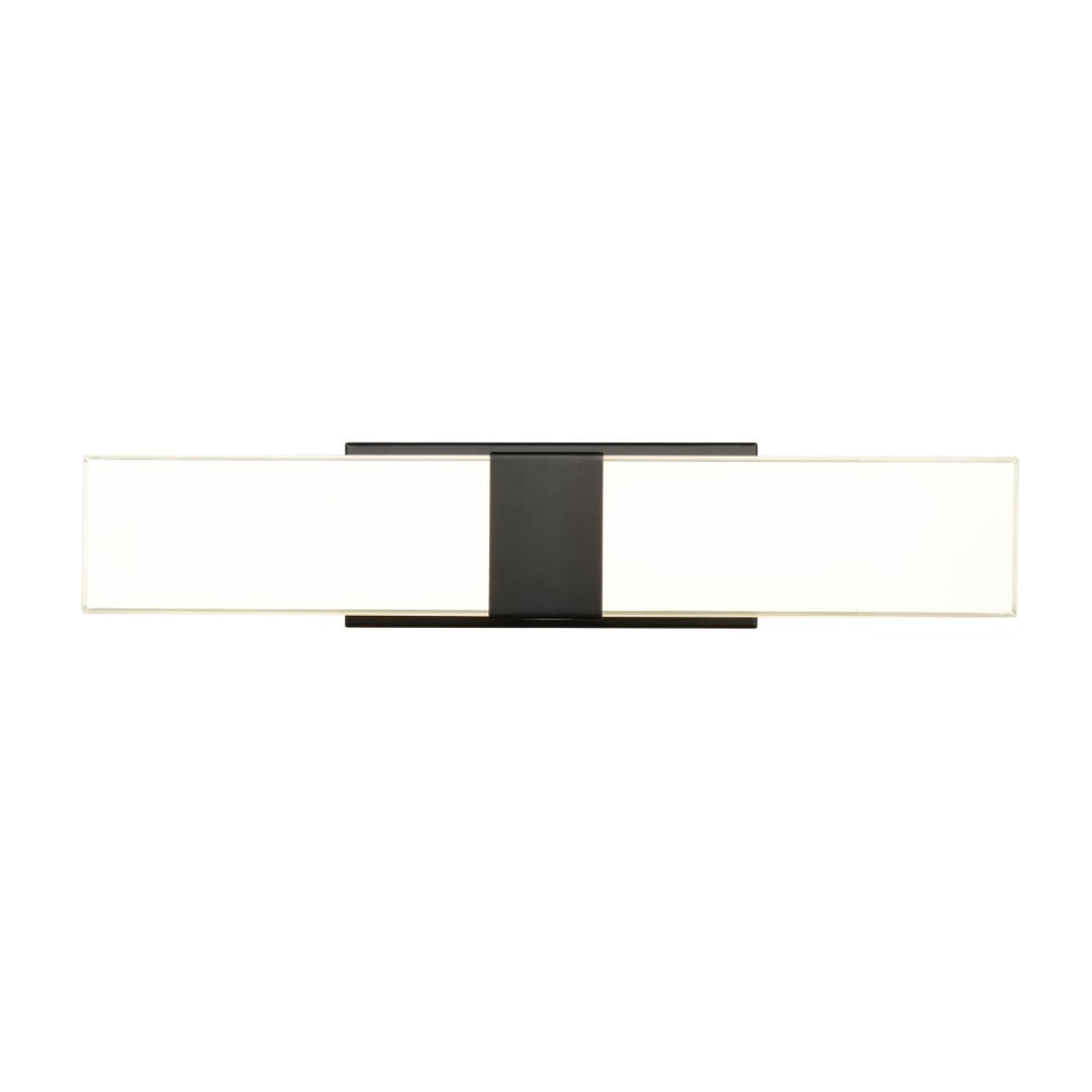 Atlas Reciprocate 2-Light Vanity Fixture - Contemporary Frosted Glass for Elegant Bathroom Illumination Matte Black WL11423-BK