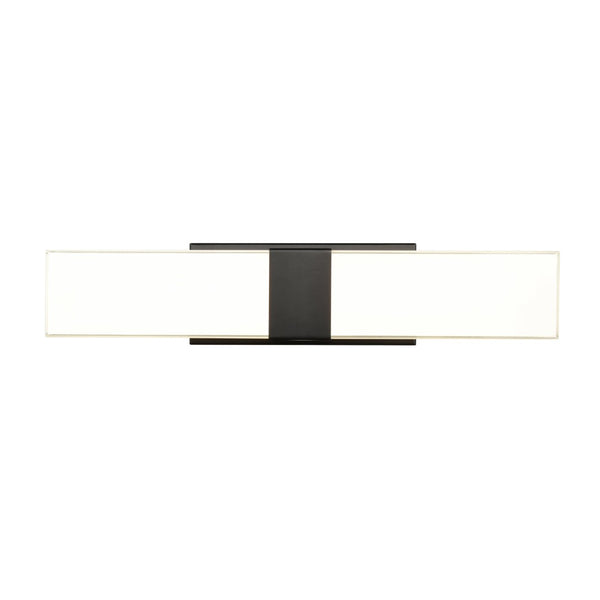 Atlas Reciprocate 2-Light Vanity Fixture - Contemporary Frosted Glass for Elegant Bathroom Illumination Matte Black WL11423-BK