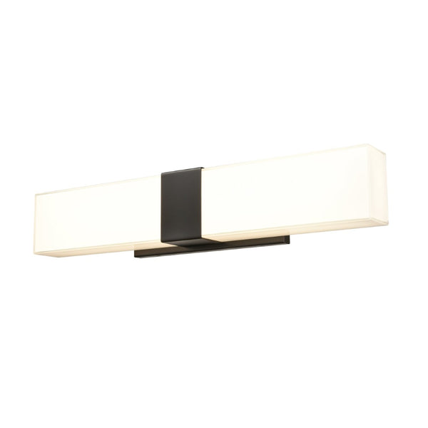 Atlas Reciprocate 2-Light Vanity Fixture - Contemporary Frosted Glass for Elegant Bathroom Illumination Matte Black WL11423-BK