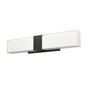 Atlas Reciprocate 2-Light Vanity Fixture - Contemporary Frosted Glass for Elegant Bathroom Illumination Matte Black WL11423-BK
