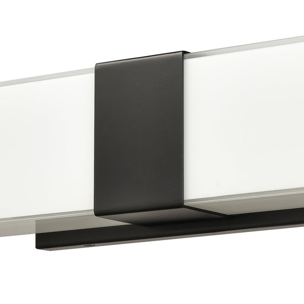 Atlas Reciprocate 2-Light Vanity Fixture - Contemporary Frosted Glass for Elegant Bathroom Illumination Matte Black WL11423-BK