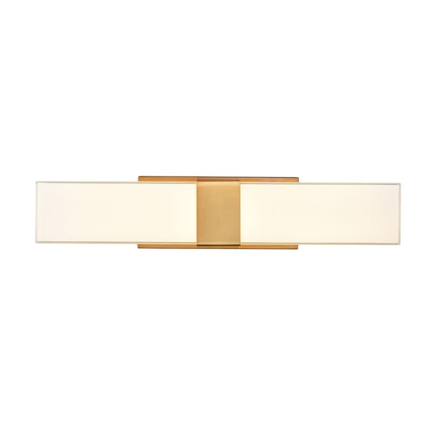 Atlas Reciprocate 2-Light Vanity Fixture - Contemporary Frosted Glass for Elegant Bathroom Illumination Aged Brass WL11423-BS