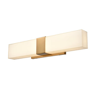 Atlas Reciprocate 2-Light Vanity Fixture - Contemporary Frosted Glass for Elegant Bathroom Illumination Aged Brass WL11423-BS
