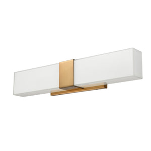 Atlas Reciprocate 2-Light Vanity Fixture - Contemporary Frosted Glass for Elegant Bathroom Illumination Aged Brass WL11423-BS