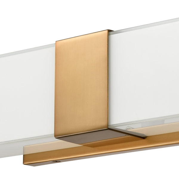 Atlas Reciprocate 2-Light Vanity Fixture - Contemporary Frosted Glass for Elegant Bathroom Illumination Aged Brass WL11423-BS