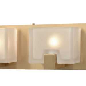Atlas Ridgecrest Modern 3-Light Vanity Light Fixture - Geometric Design with Frosted Glass Shades for Elegance Satin Brass 21'' WL11425-BS